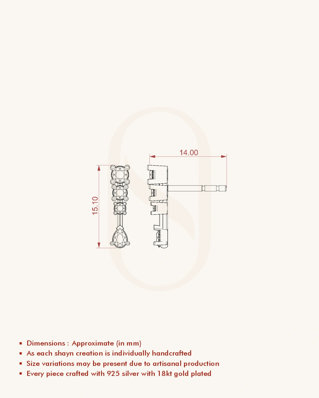 Blue Drop Line Earrings