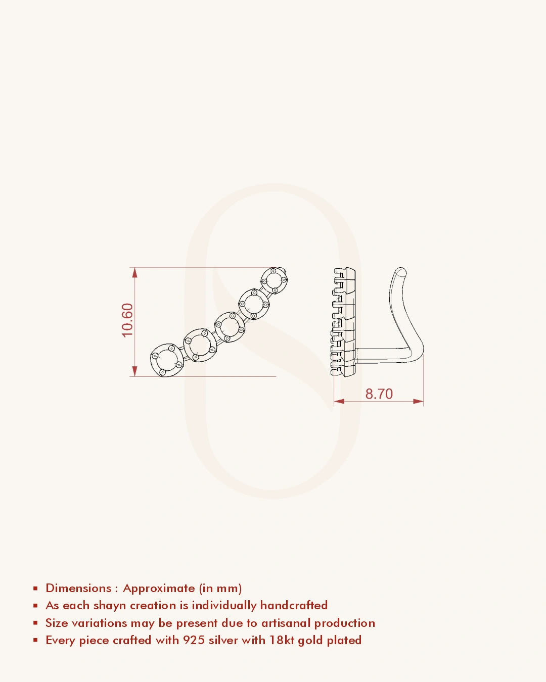 Blue White Climber Earrings