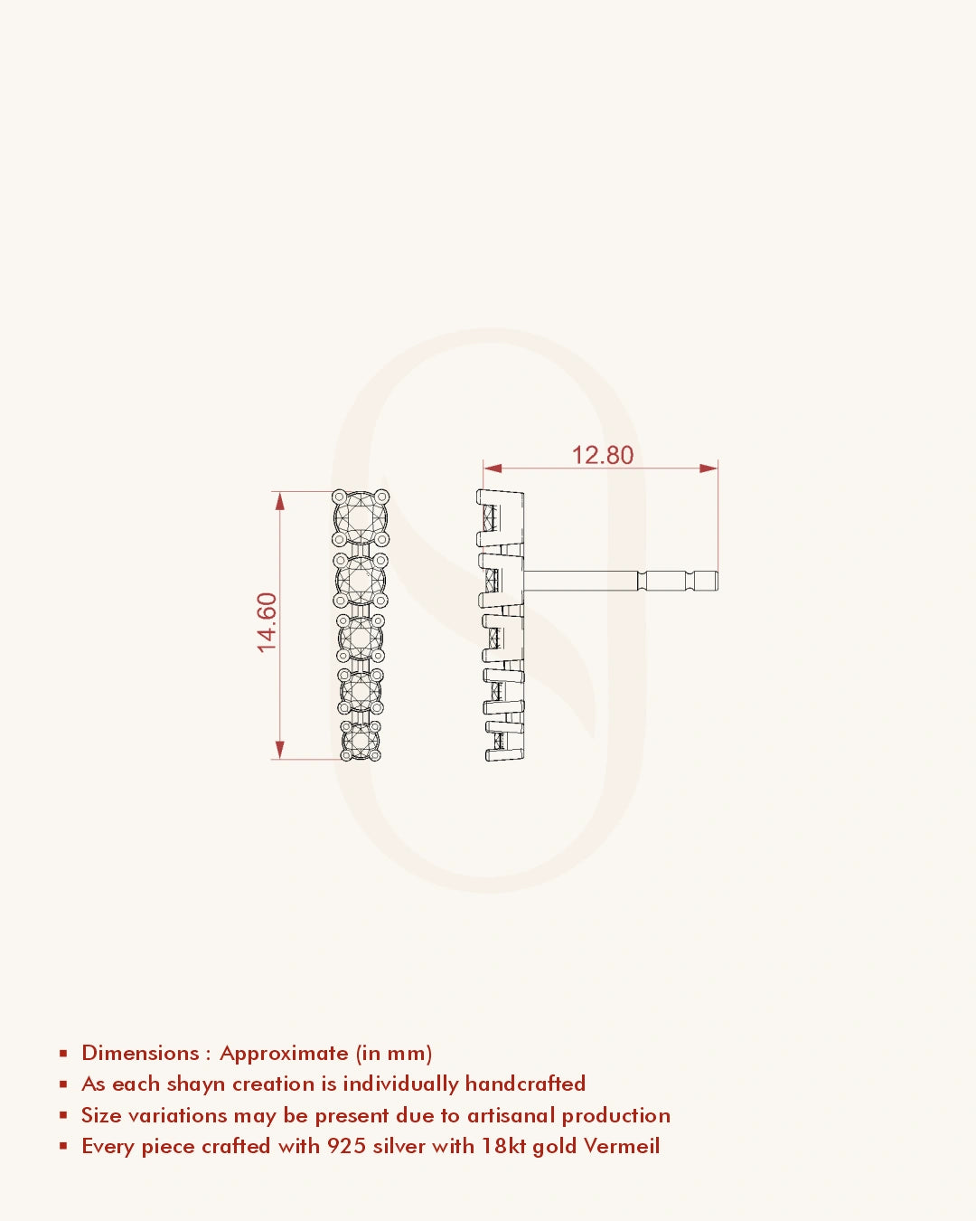Green White Line Earrings