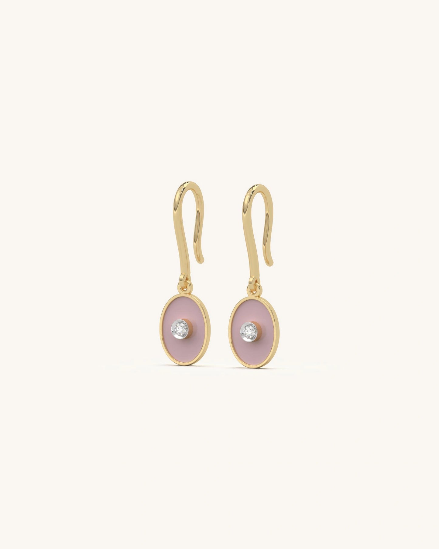 Mauve Oval Earrings