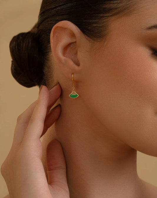 Emerald Fan Earrings