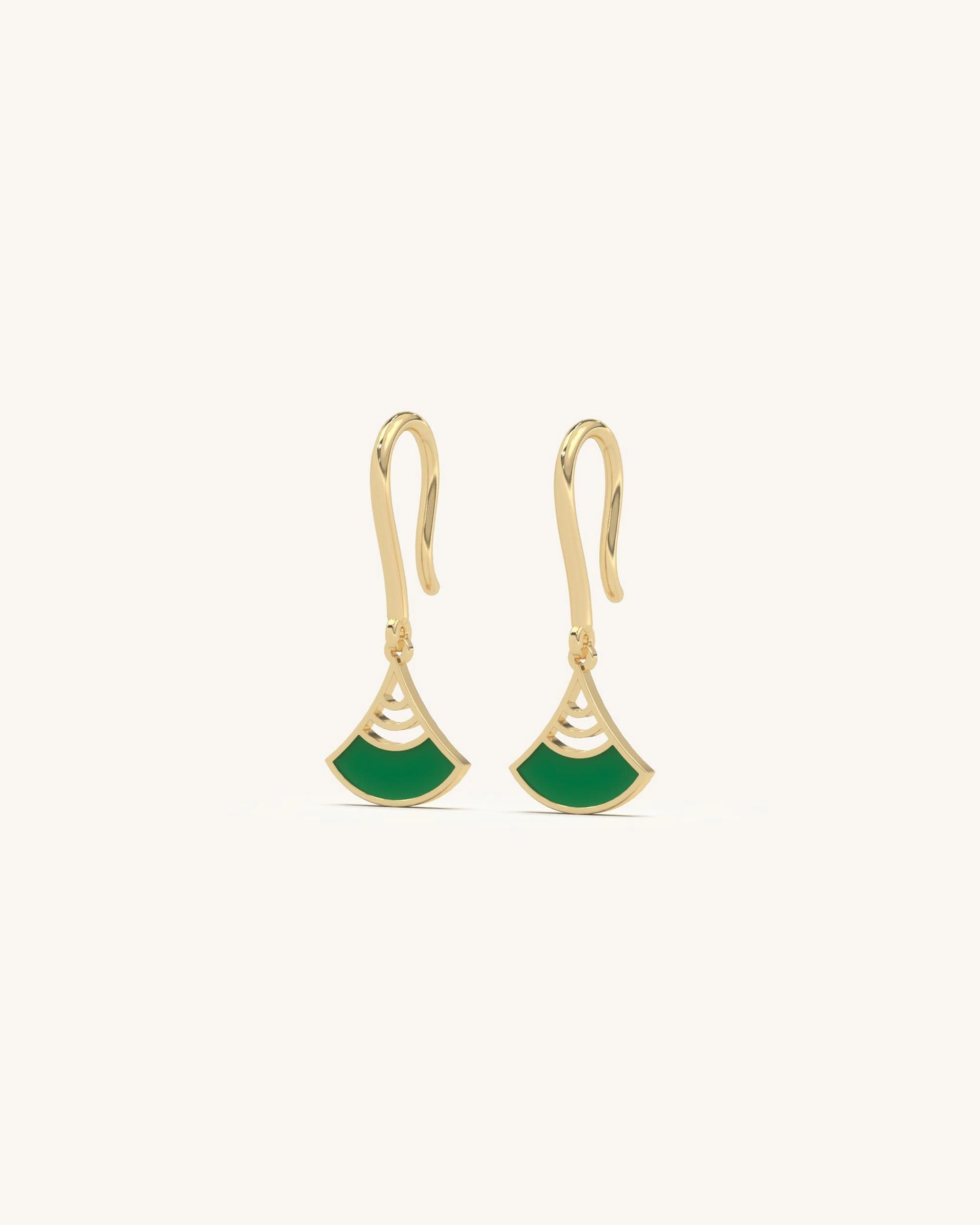 Emerald Fan Earrings