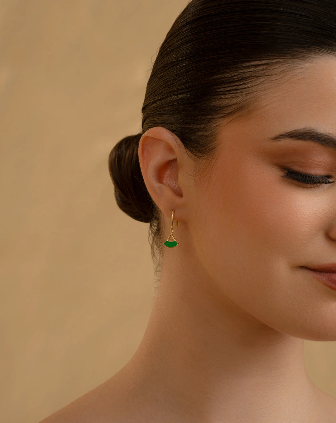 Emerald Fan Earrings