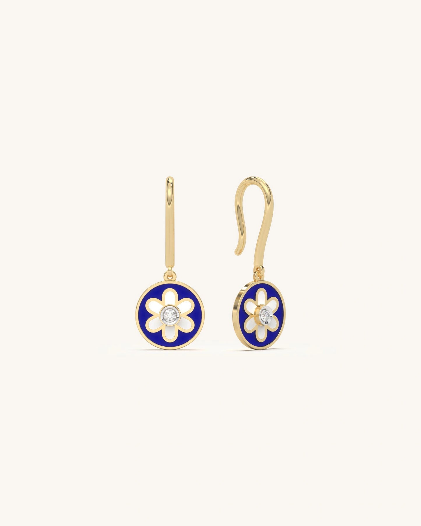 Blue Daisy Earrings
