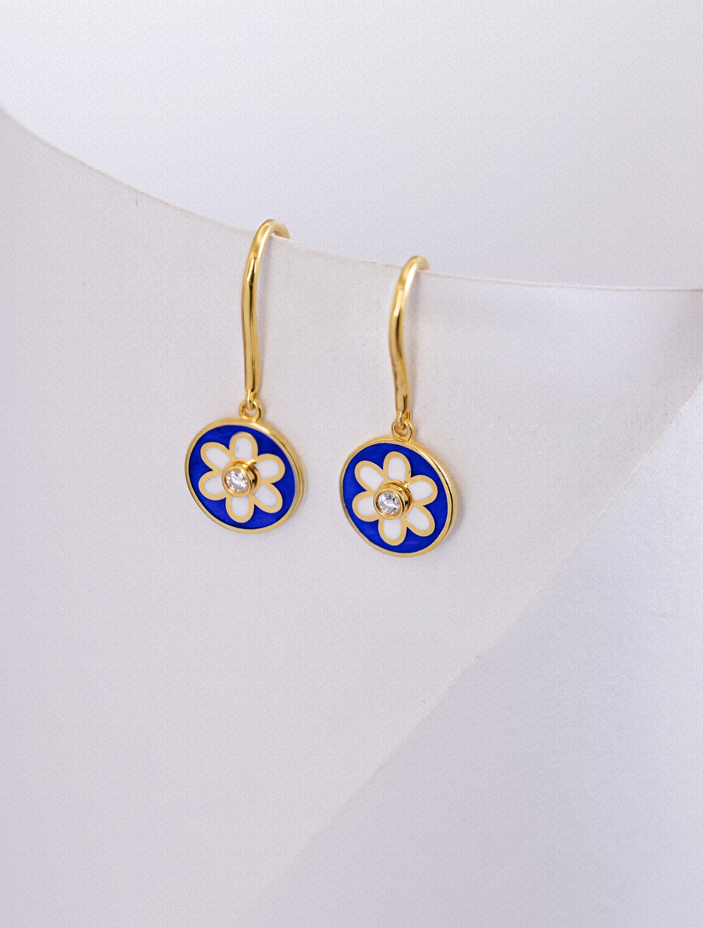 Blue Daisy Earrings