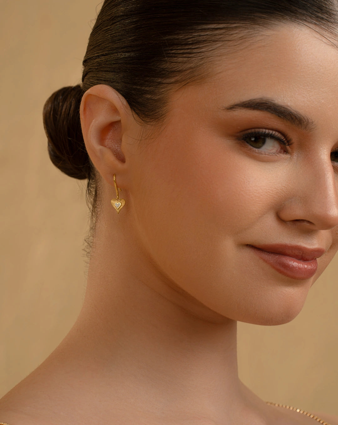 White Heart Earrings