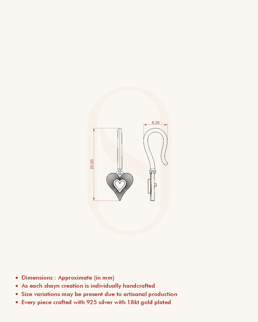 White Heart Earrings