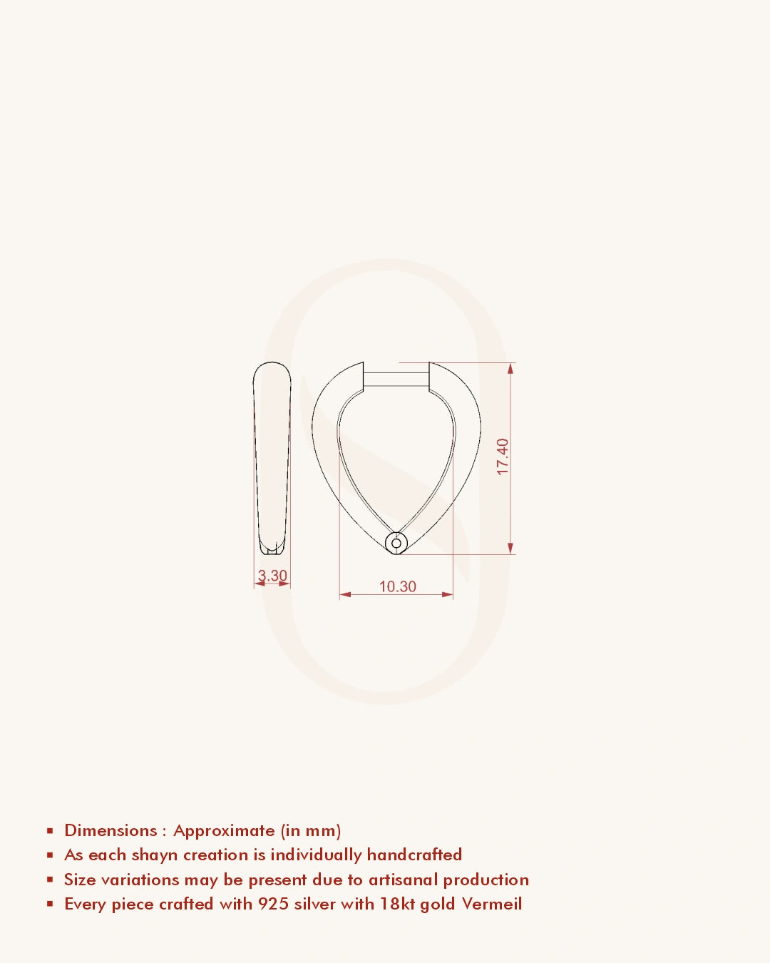Teardrop Hoop Huggies