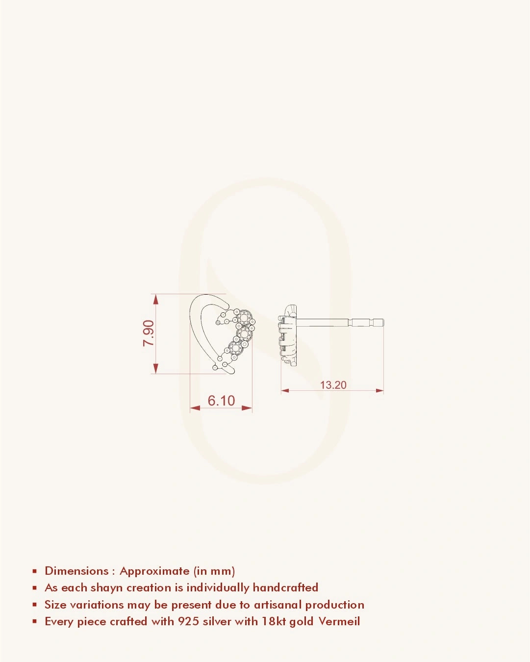 Curved Heart Studs