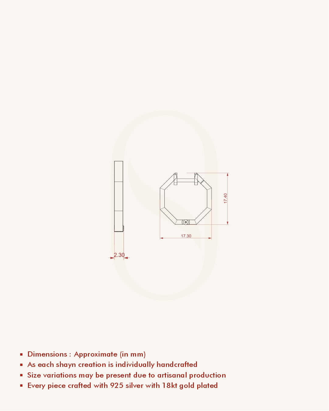 Octagonal Gold Hoops