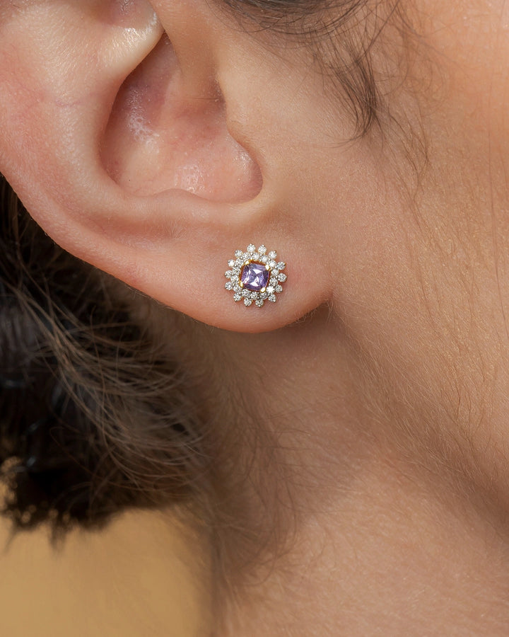 Amethyst Blossom Cluster Studs