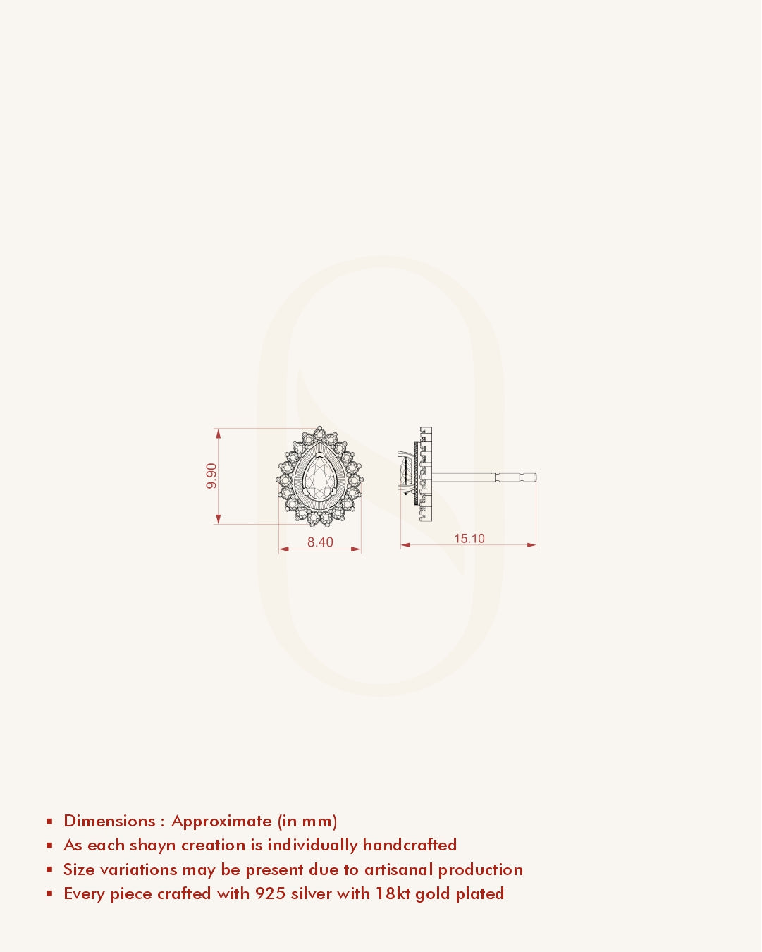 Royal Teardrop Shine Studs