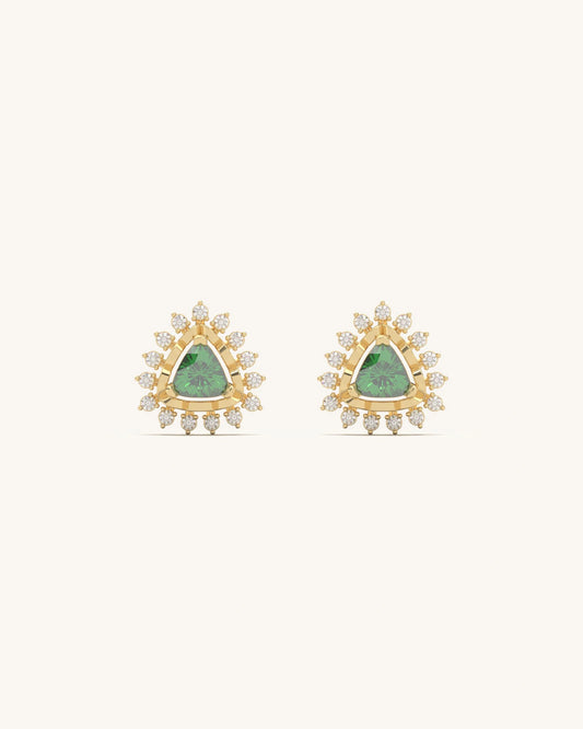 Emerald Starburst Crown Studs