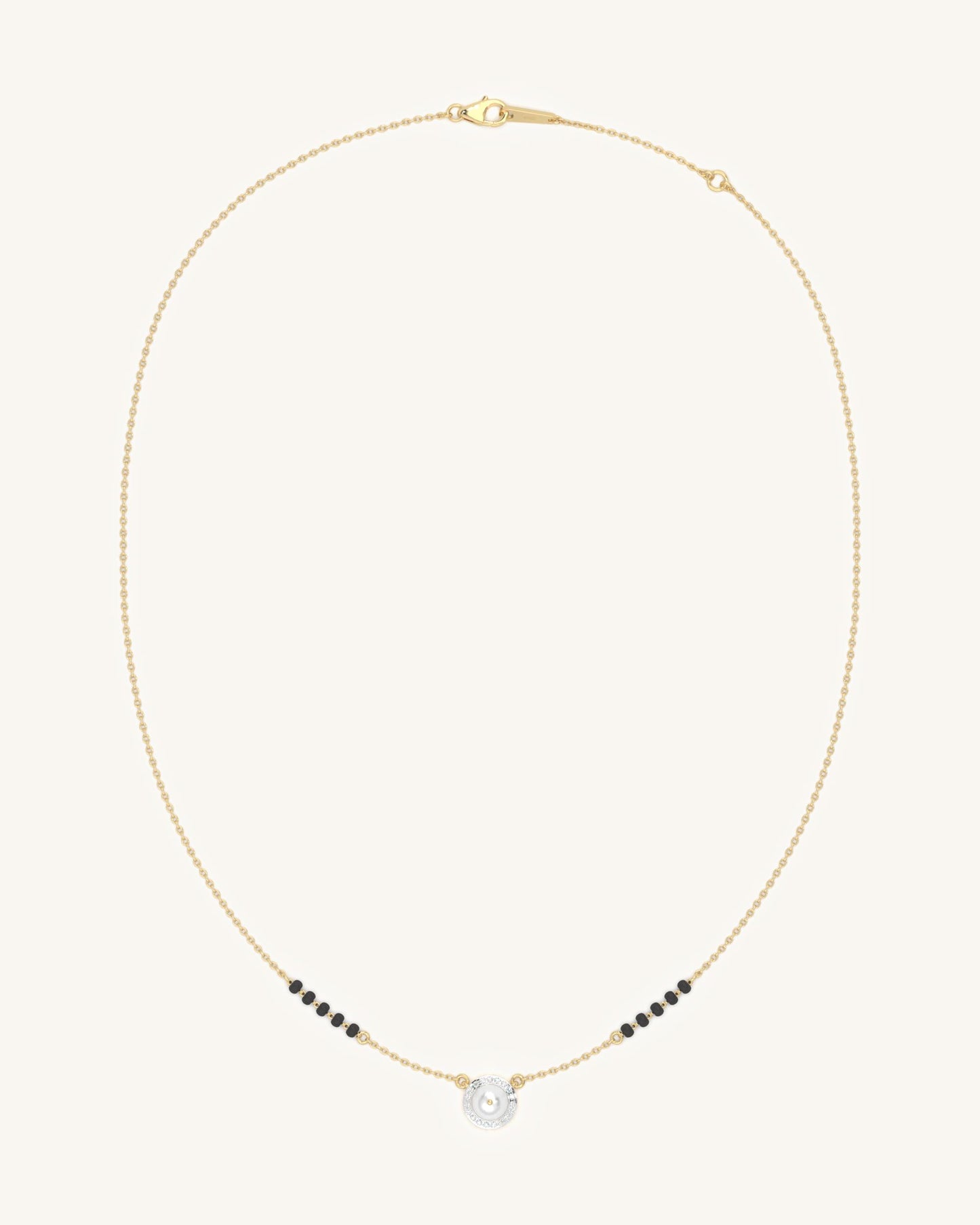 Circle Pearl Mangalsutra & Pearl Stud Earrings