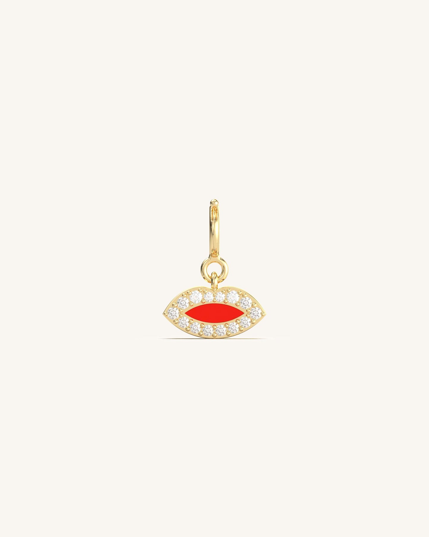 Minimal Link Chain & Lip Enamel Charm