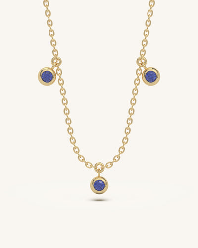 Elegant Tennis Bracelet & Blue Dangle Necklace