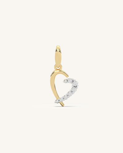 Curved Heart Studs & Heart Drop Pendant