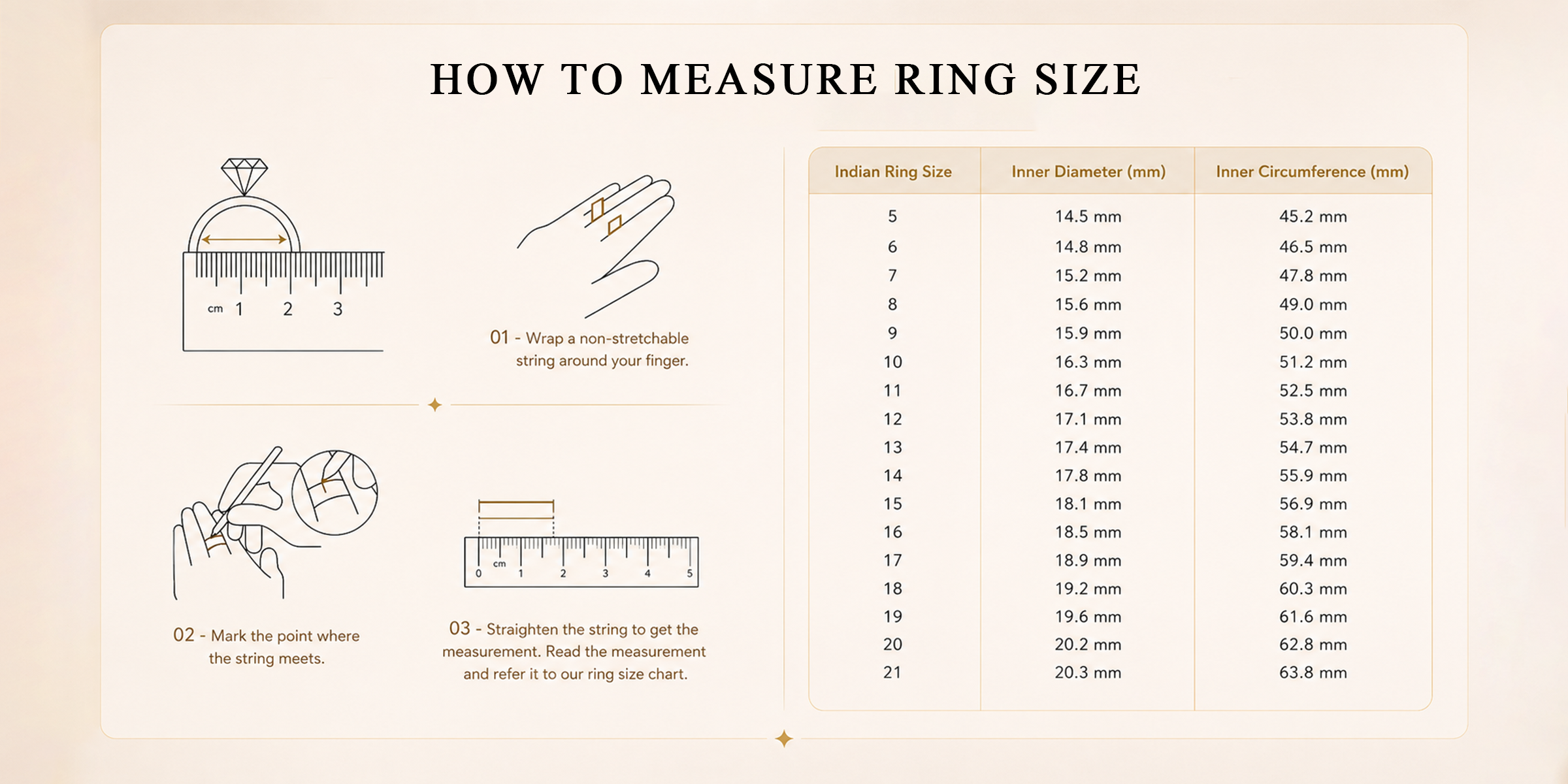 Ring Size Chart - Easily Measure Ring Size (mm/cm/Inches) – SHAYN