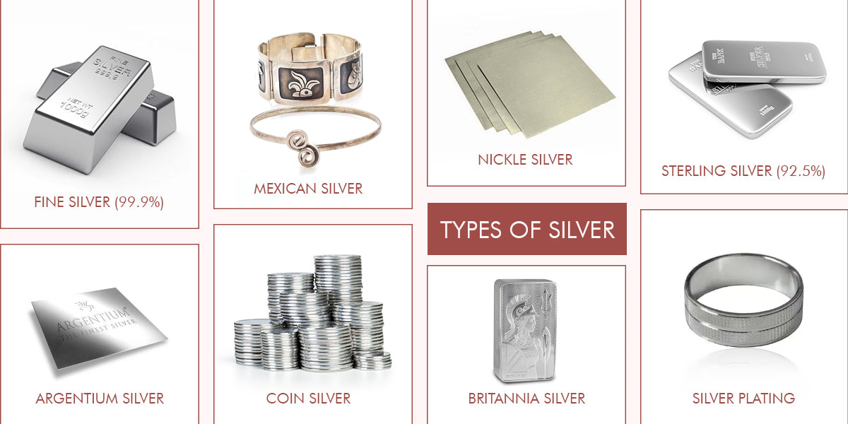 Silver Types Types of Silver - Fine, Sterling, Coin, Plated & More – SHAYN