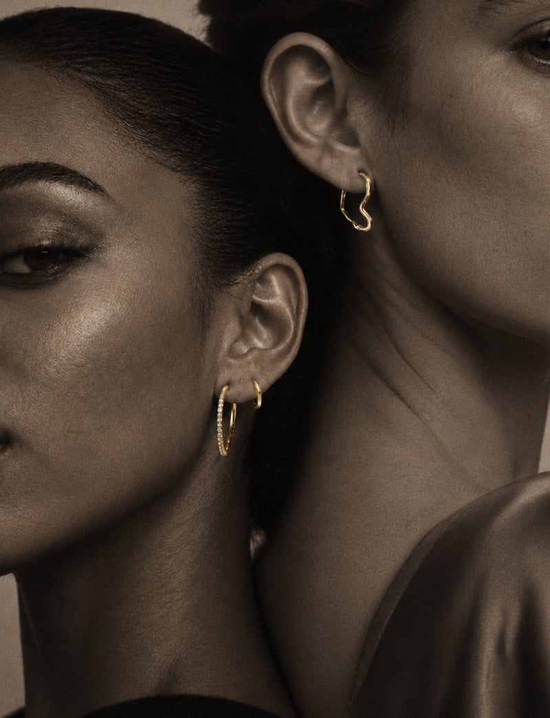 Gold Vermeil Stud Hoop Earrings India – SHAYN