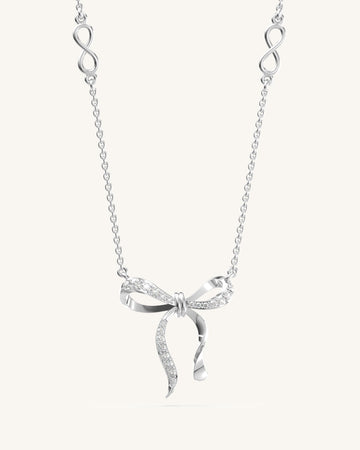 Fluttering Bow Diamond Necklace