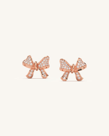 Pretty Bow Diamond Studs