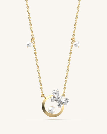 Bow Bliss Pearl Necklace