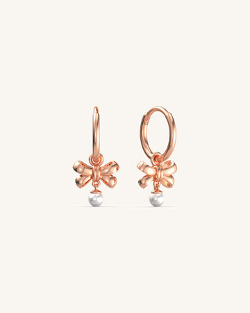 Tiny Bow Ear Hoops