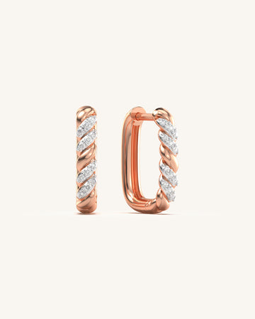 Corded Allure Diamond Ear Hoops Earring