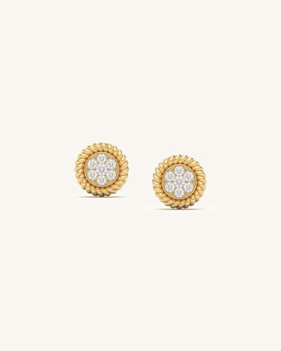 18K Gold Vermeil Entwined Diamond Stud Earrings with Moissanite