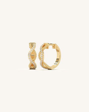 Rope Serenade Diamond Ear Hoops Earring
