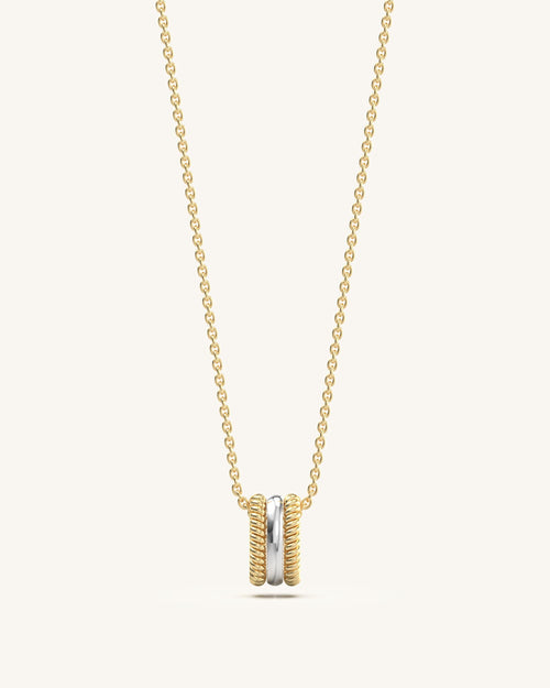 Daily wear necklace 925 sterling silver 18KT gold vermeil triple disc drop pendant