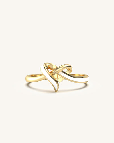 Endless Heart Ring Two-Tone 18K Gold Vermeil & Sterling Silver Interlocking Design