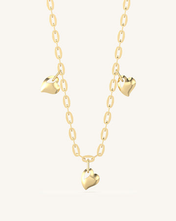 Hearts of Gold Station Necklace