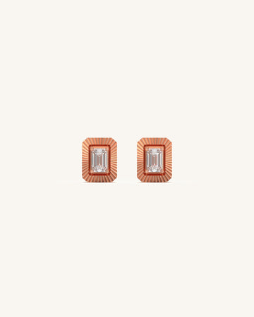 Emerald Cut Solitaire Diamond Enchant Studs