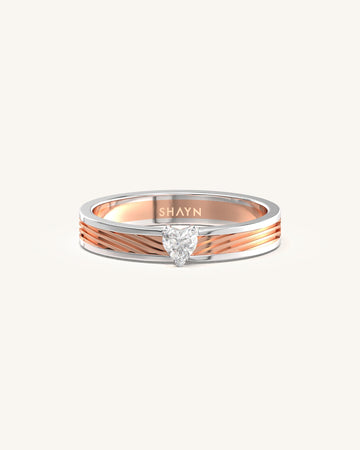 Romantic Heart Shaped Diamond Wave Beaut Band