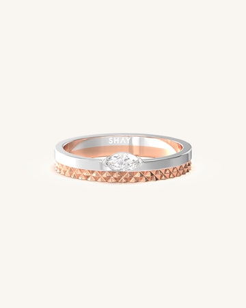 Petite Marquies Shaped Diamond Glint 3D Band