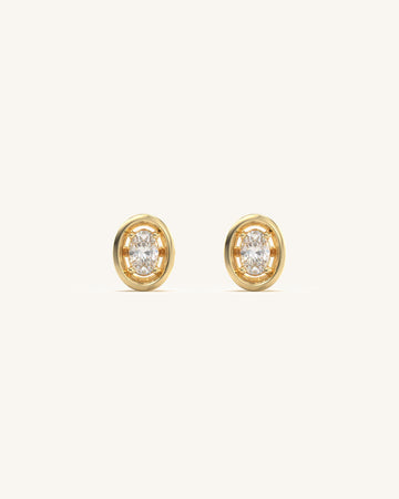 Oval Cut Ellipse Diamond Precious Studs