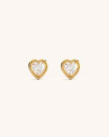Pure Heart Shaped Diamond Studs