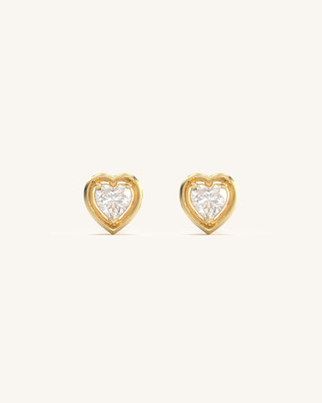 Pure Heart Shaped Diamond Studs