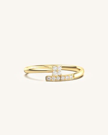 Classic Floral Diamond Bypass Ring