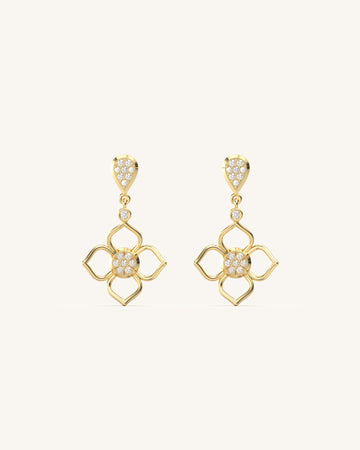 Glossy Floral Drop Earrings