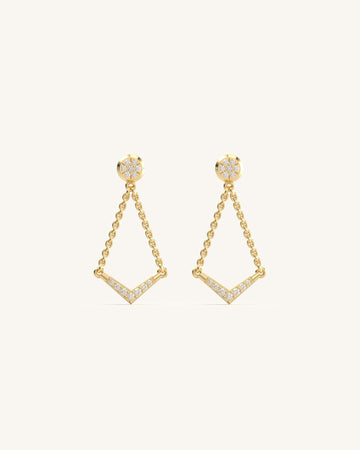Open Kite Drop Diamond Earrings