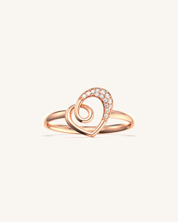 Lovey - Dovey Heart Diamond Ring