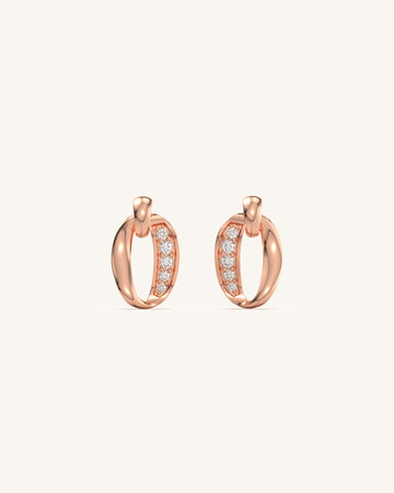 Elegant "O" Swivel Diamond Studs
