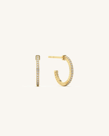 Gleaming Grace Diamond Hoops
