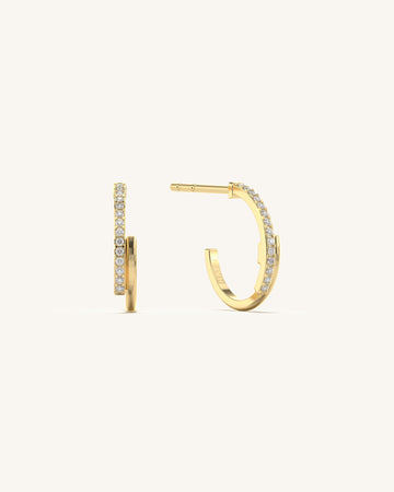 Golden Gleam Diamond Hoops