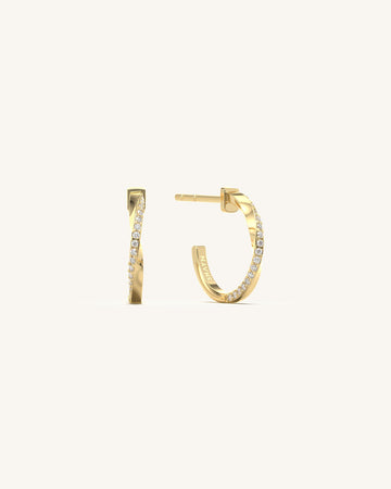 Ethereal Curve Diamond Hoops