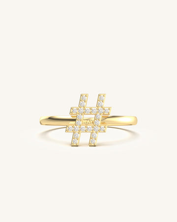Delicacy Hash Tag Diamond Ring