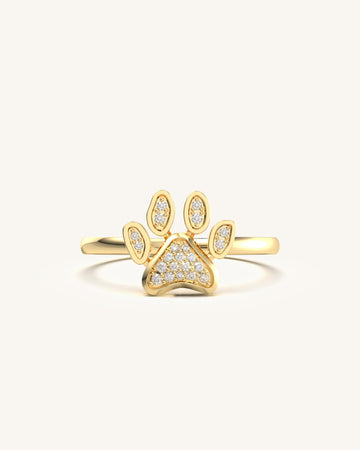 Petite Pet Paw Diamond Ring